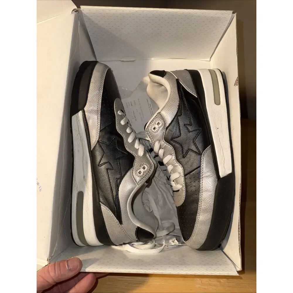 Size 11 Bape RODSTA Snakeskin Black Grey White OG BOX